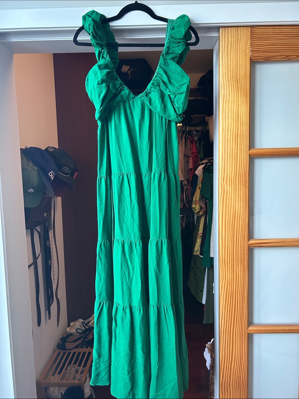 Jason Wu Emerald Green Ruffled Tiered Maxi Dress